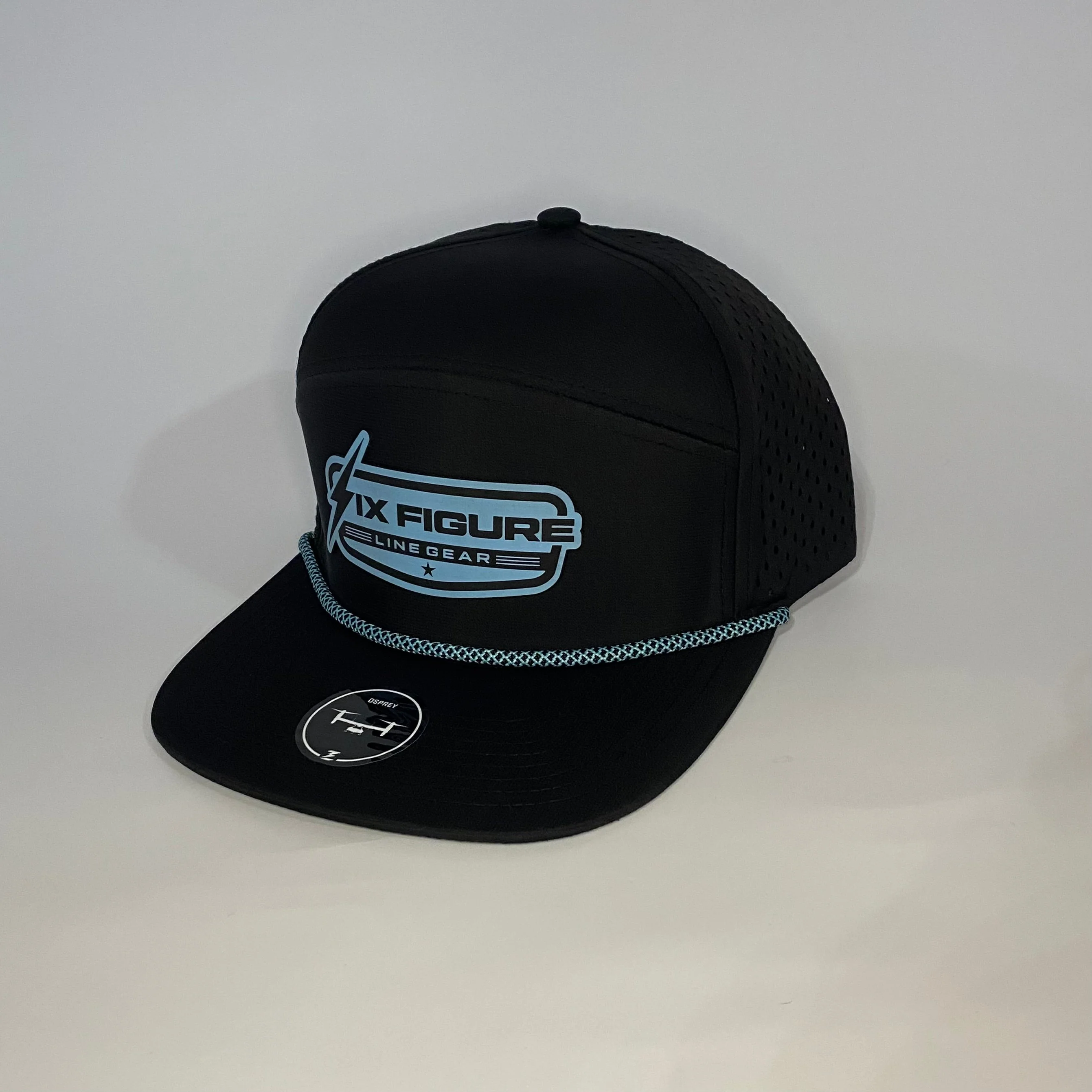 Black & Blue Zapped Panel Rope Hat - Image 3