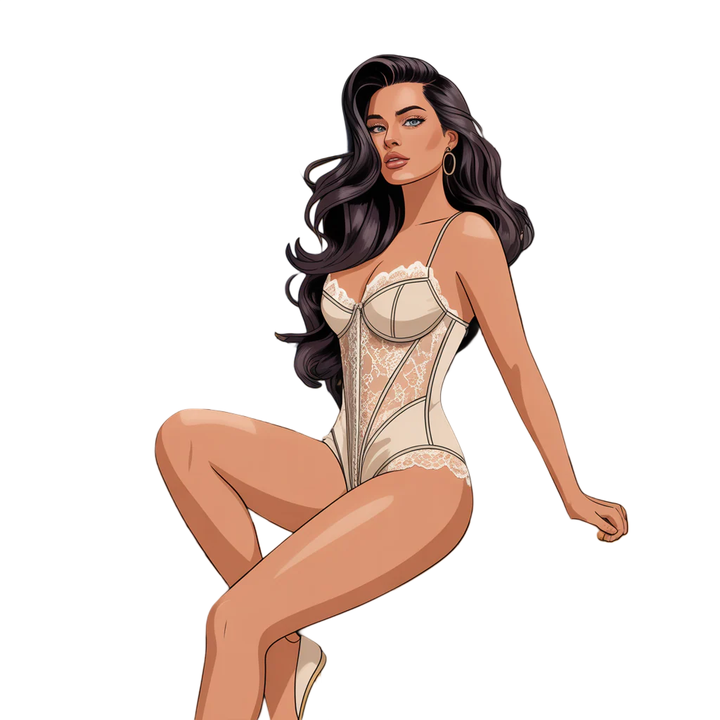 Boudoir Woman sticker (Dark hair)