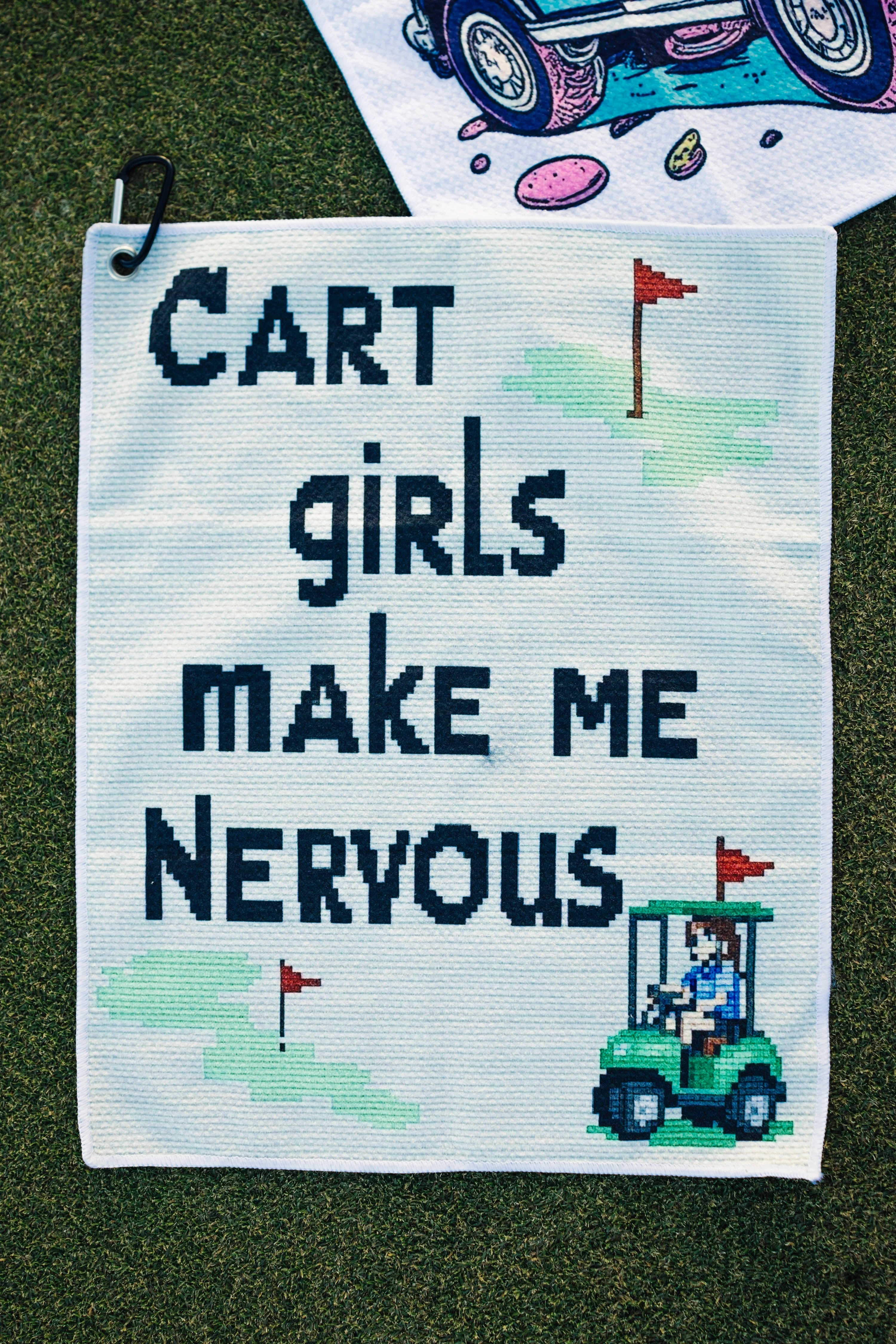 Cart Girls Make Me Nervous Golf Towel - Image 2