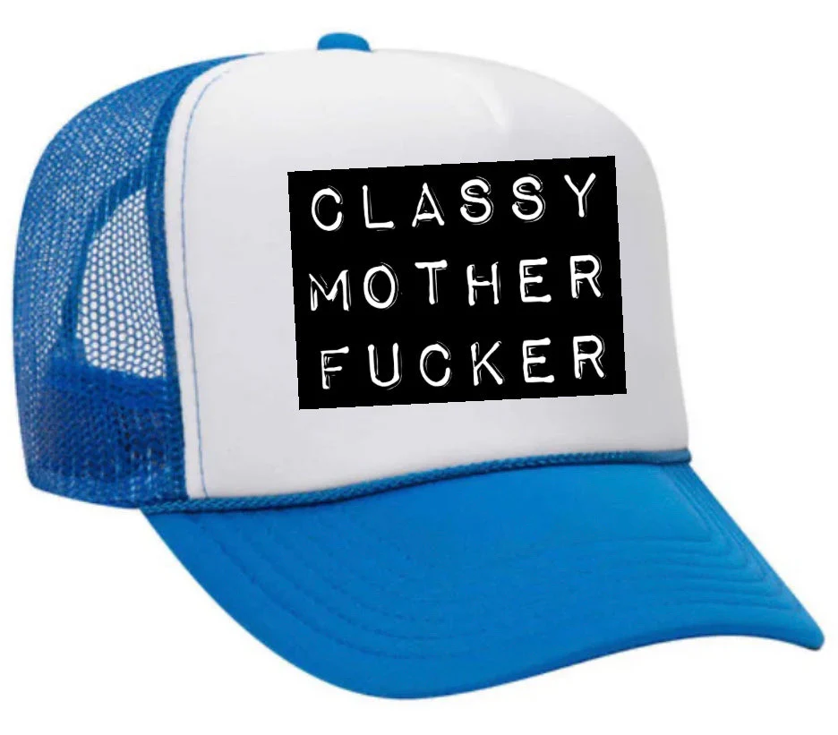 Classy Mother Fucker Block Trucker Hat - Image 15