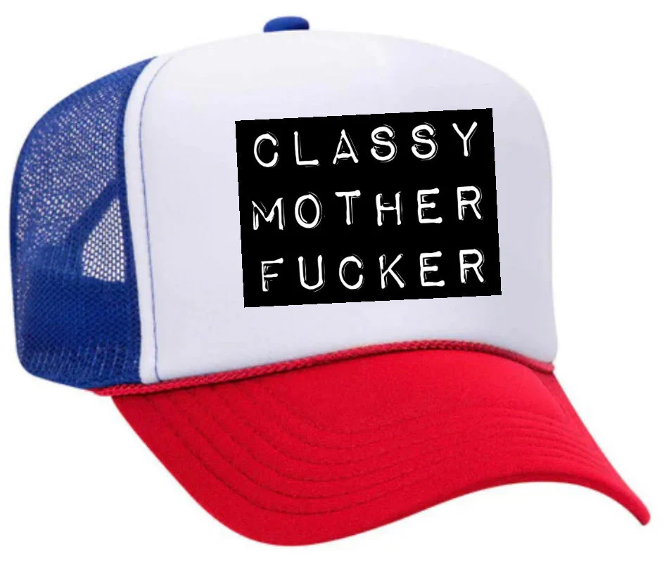 Classy Mother Fucker Block Trucker Hat - Image 16