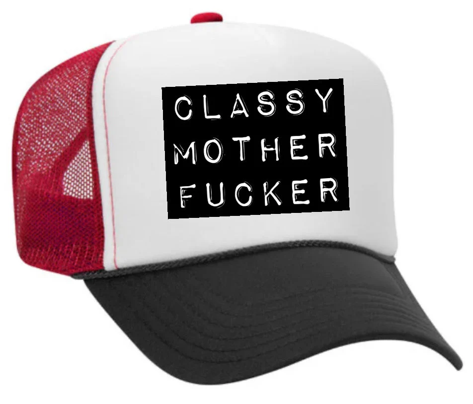 Classy Mother Fucker Block Trucker Hat - Image 31