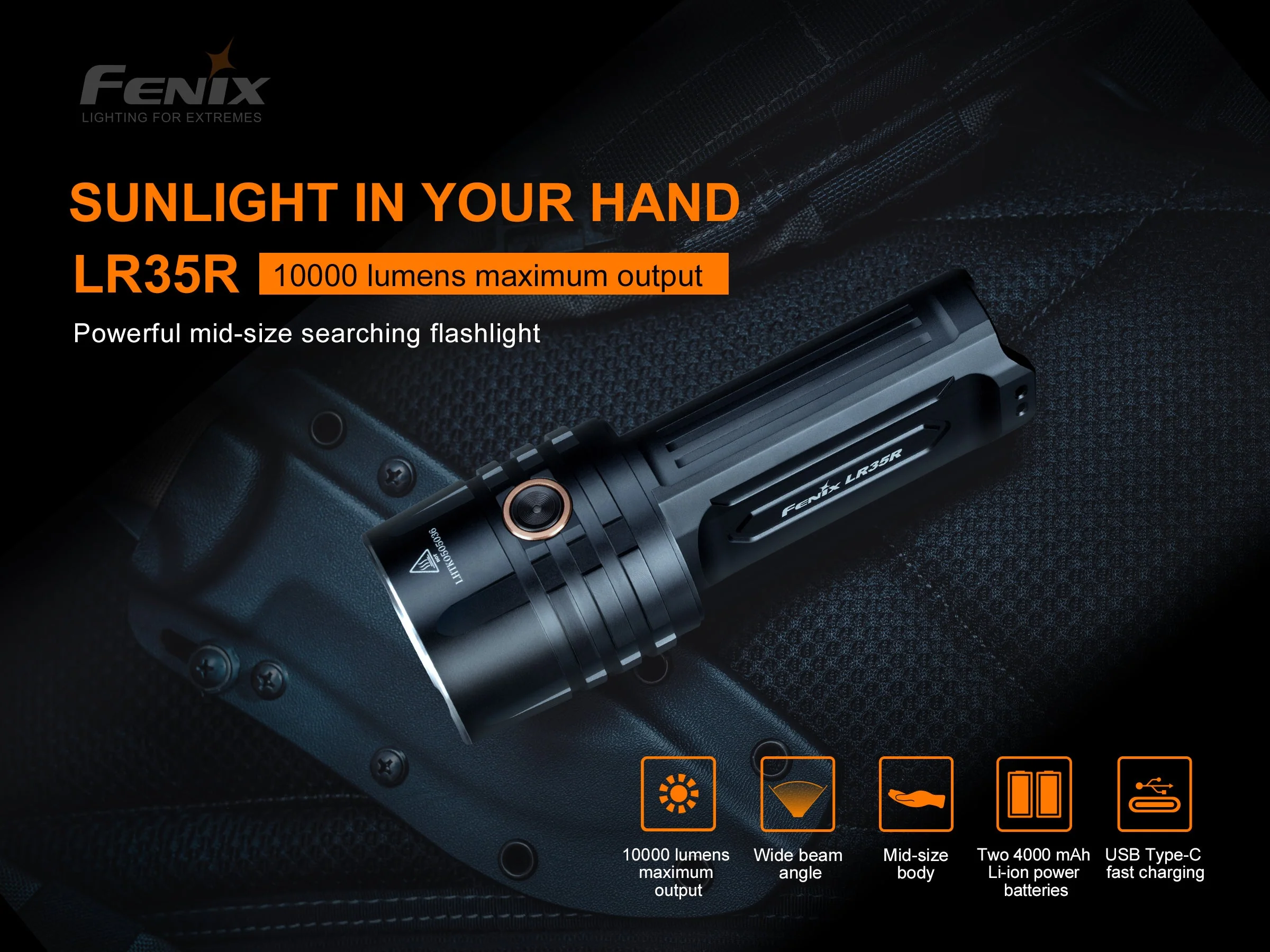 Rechargeable LED Flashlight - 10,000 Lumens - LR35R - Image 3