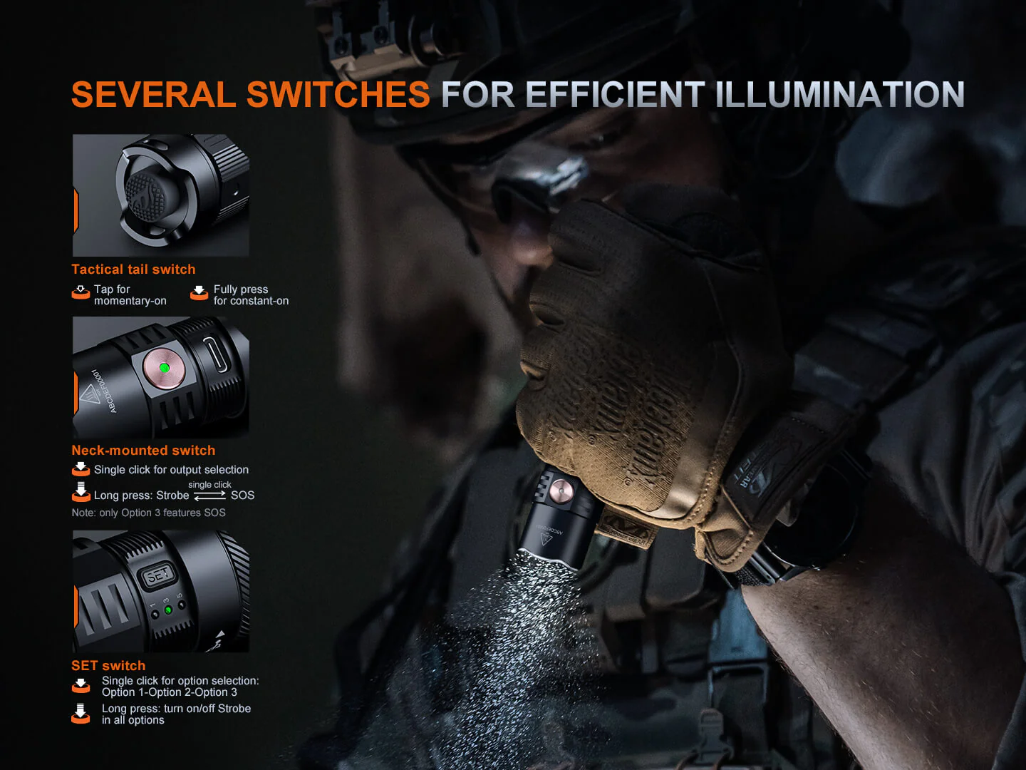 Fenix PD35R ACE Multi-mode Tactical Flashlight - Image 2