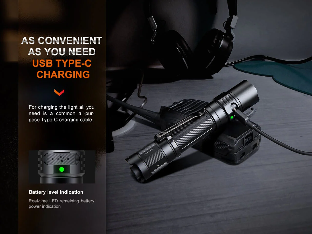 Compact Rechargeable Tactical Flashlight - PD35R - Image 6
