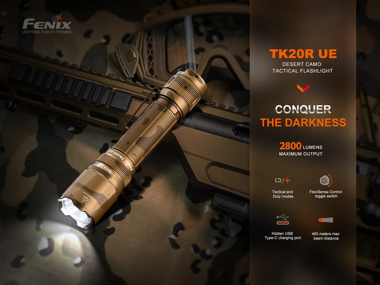 UE Tactical LED Flashlight - 2800 Lumens - TK20R - Image 3