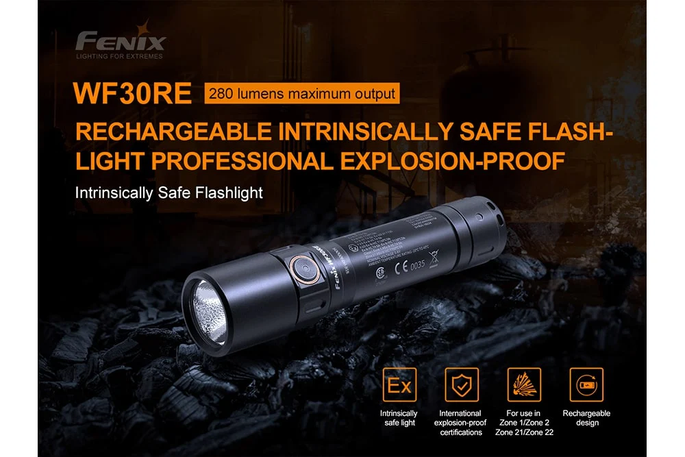 Fenix WF30RE Intrinsically Safe Flashlight - 280 Lumens - Image 2