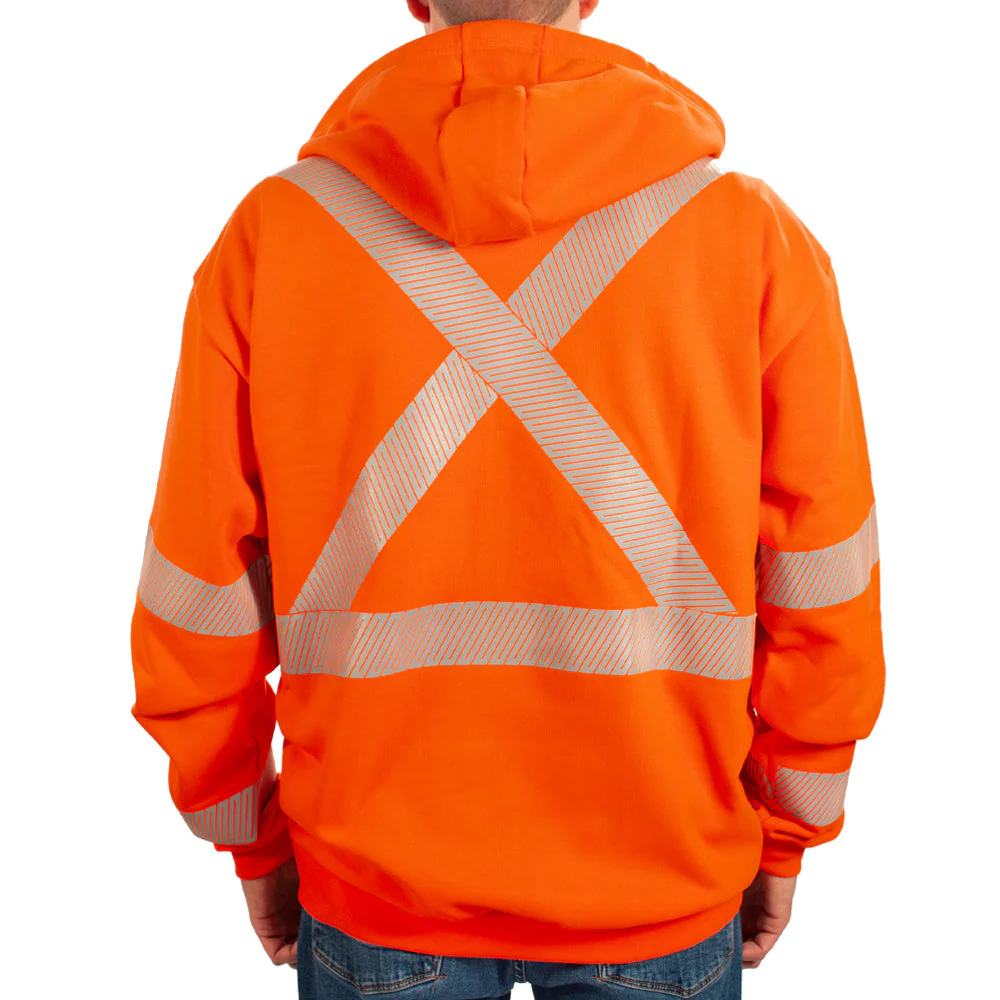 FR Orange Zip-Up Hoodie with CSA Striping - Image 3