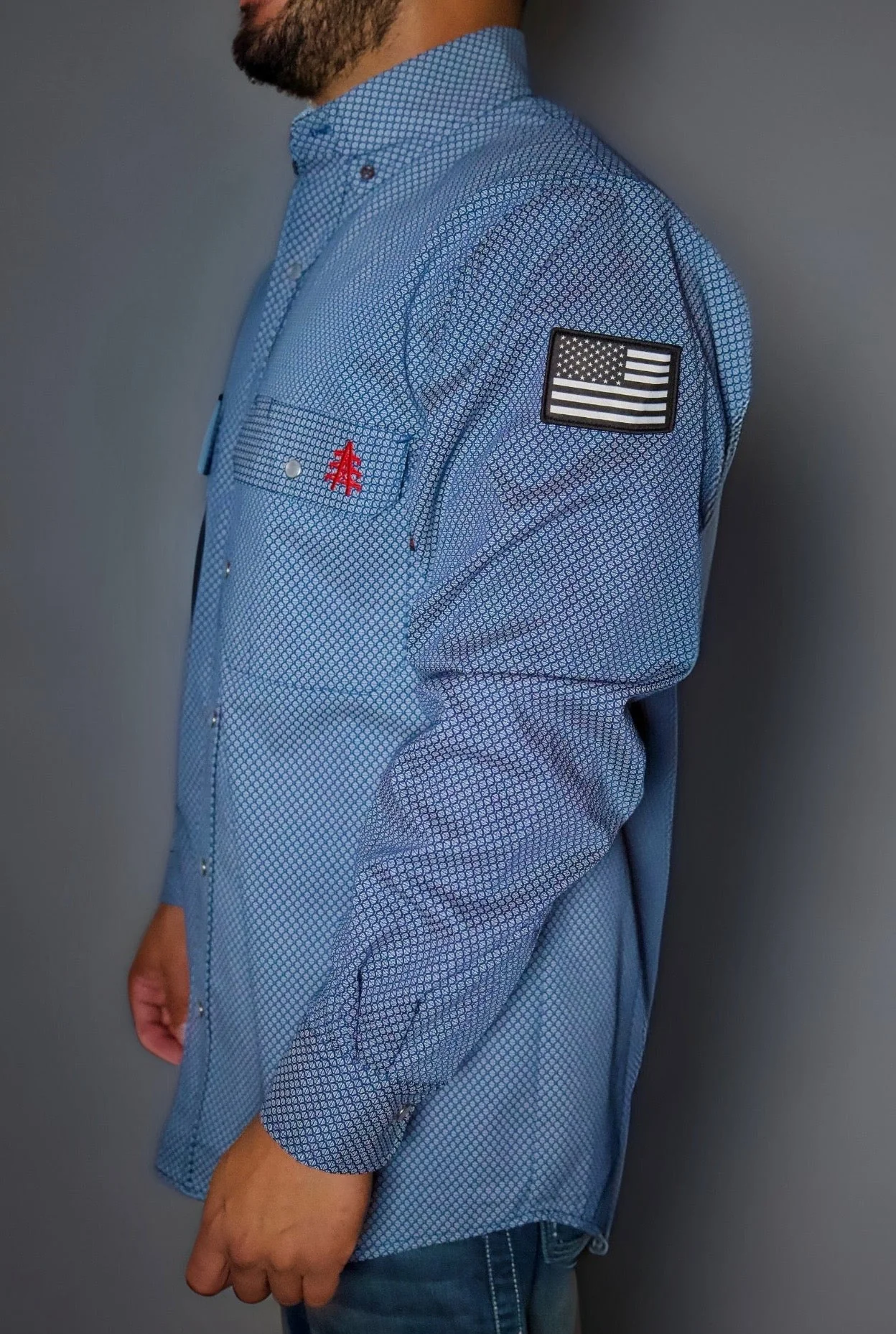 FR Pearl Snap Work Shirt - Conqueror Navy - Image 2