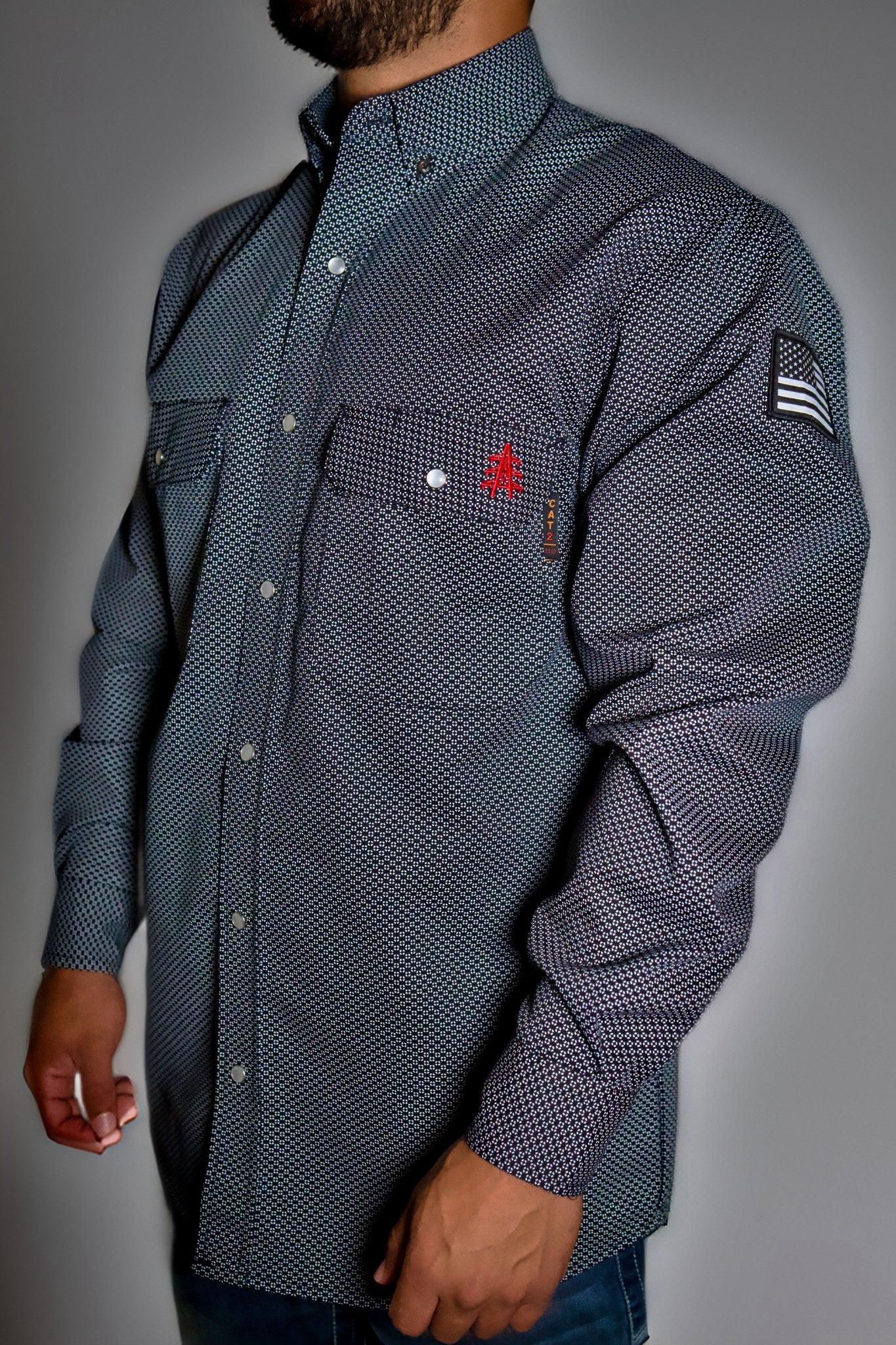 FR Pearl Snap Work Shirt - Shadow Black - Image 2