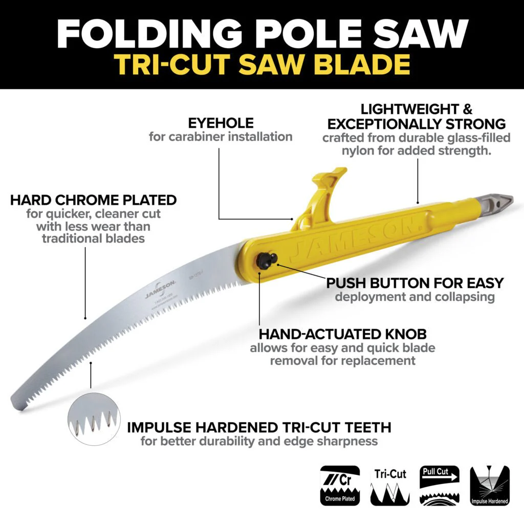 Jameson Folding Pole Saw Head W/13" Tri-Cut Saw Blade PS-4FS - Image 2
