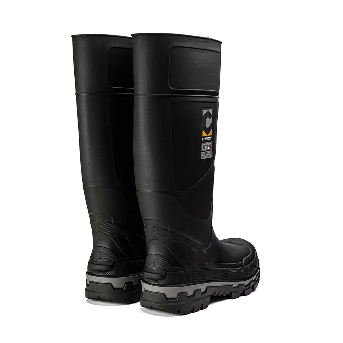Kickaxe 15" Steel Toe Waterproof Rubber Boot – Black/Grey - Image 5