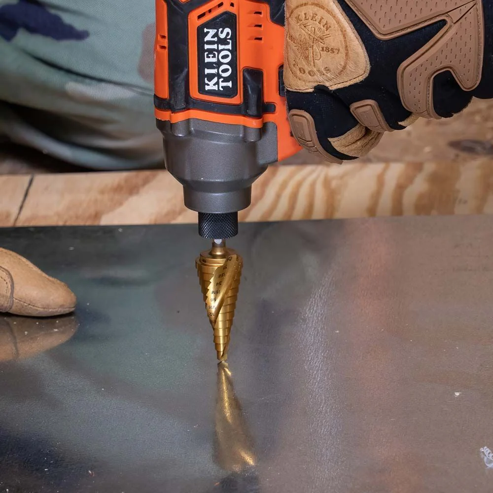 Klein 25962 Step Drill Bit, Spiral Double-Fluted, 3/16" to 7/8", VACO - Image 8