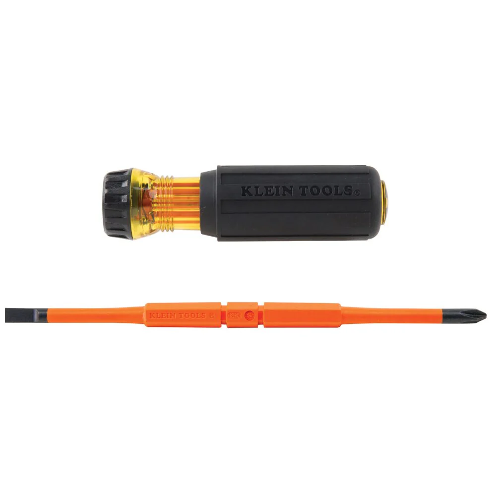 Klein 32293 2-in-1 Insulated Flip-Blade Screwdriver, #2 Ph, 1/4" Sl - Image 2