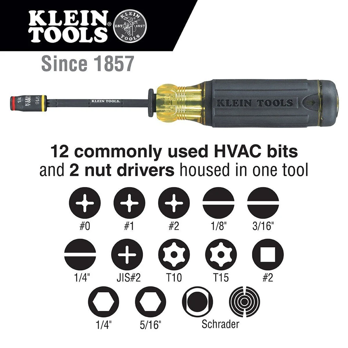 Klein 32304 14-in-1 HVAC Adjustable-Length Impact Screwdriver with Flip Socket - Image 3