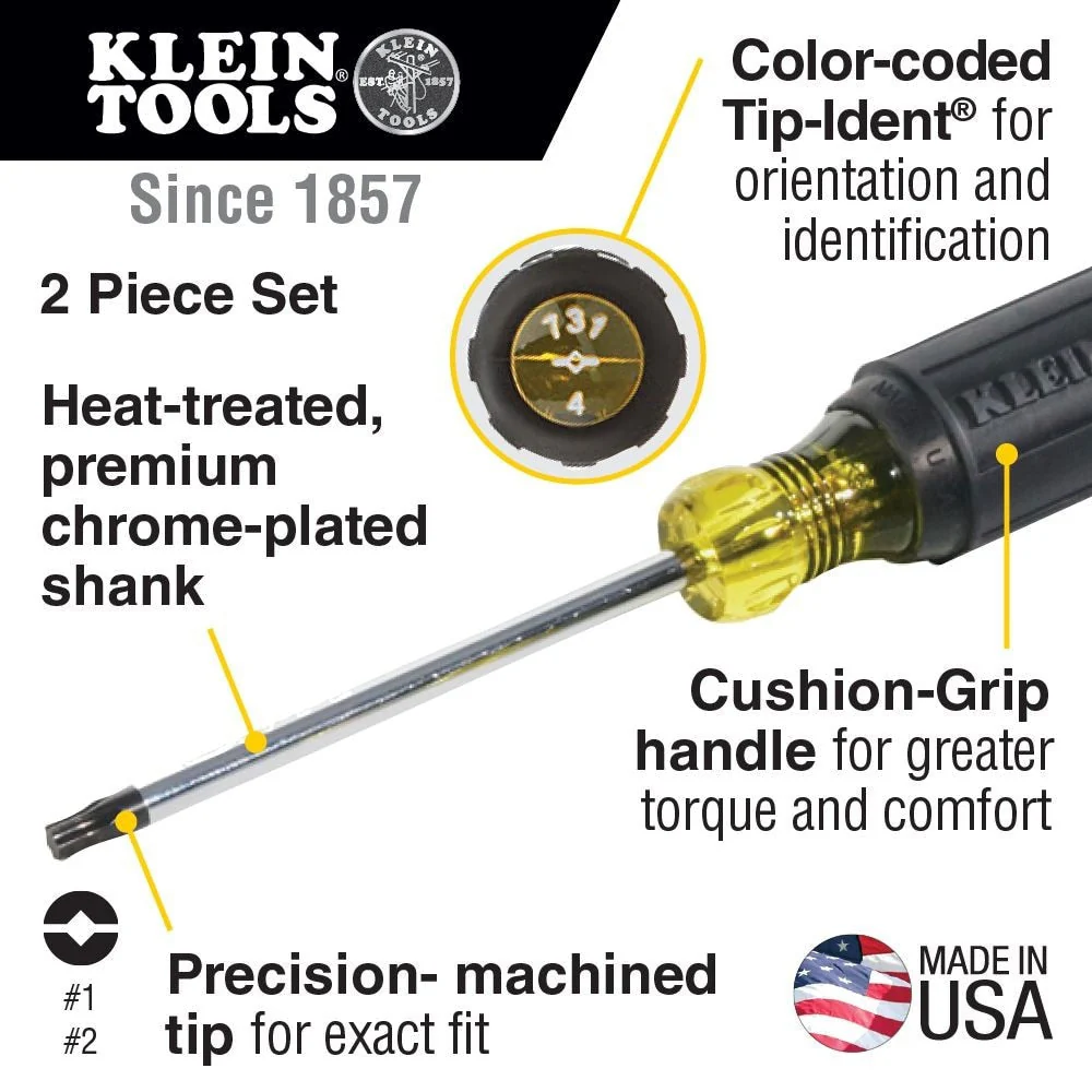 Klein 32378 Screwdriver Set, Combination Tip, 2-Piece - Image 3