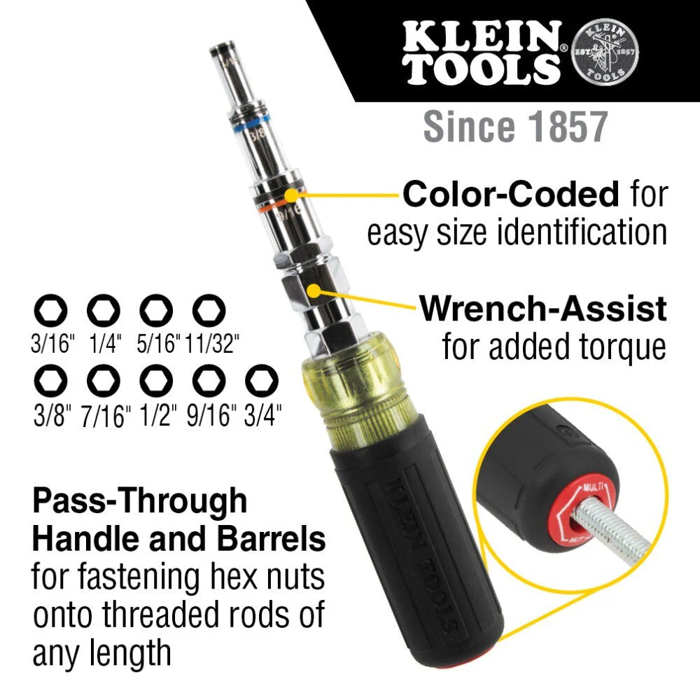Klein 328091 9-in-1 Pass Through Multi-Nut Driver - Image 2