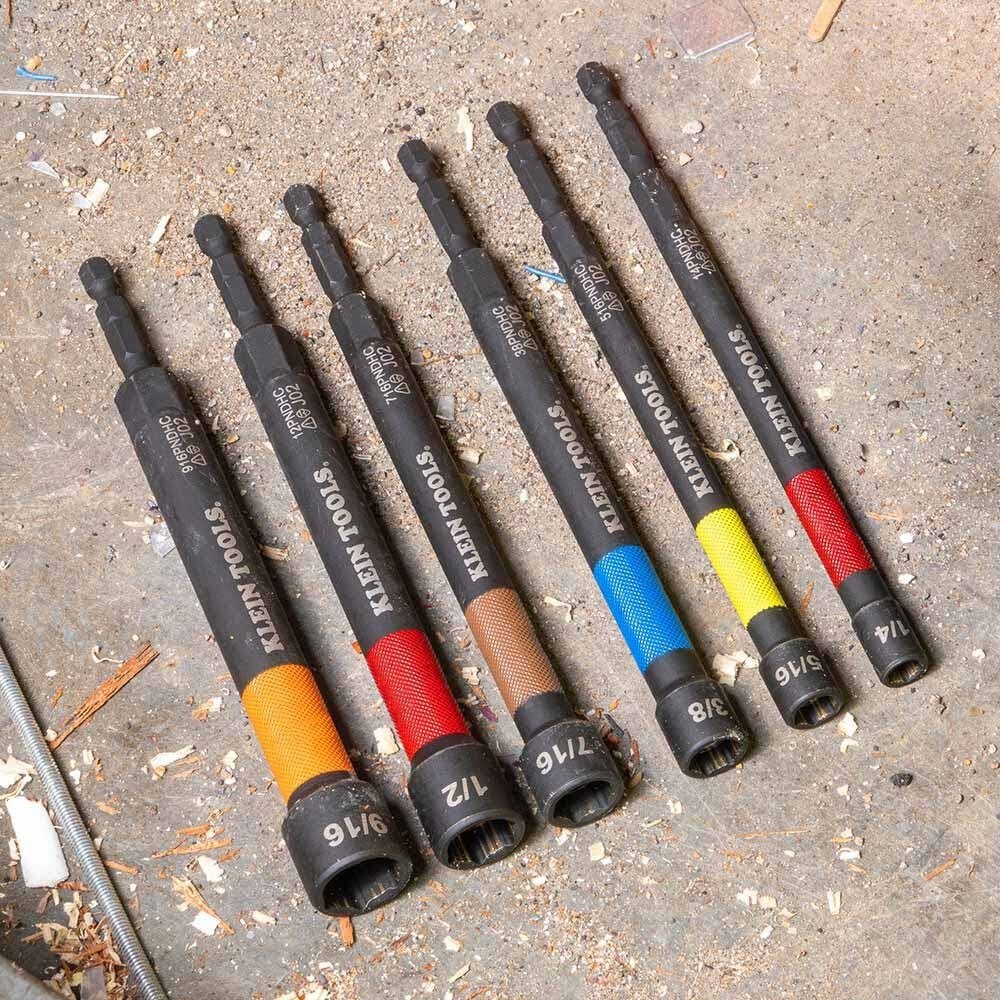 Klein 32930 Magnetic Color-Coded Power Nut Setters, 6-Piece Set - Image 5