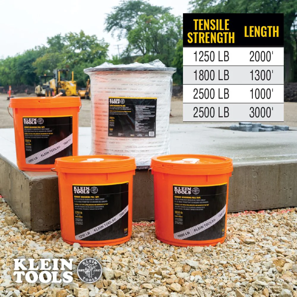 Klein 50141 Conduit Measuring Pull Tape, 2500-Pound x 1000' - Image 5