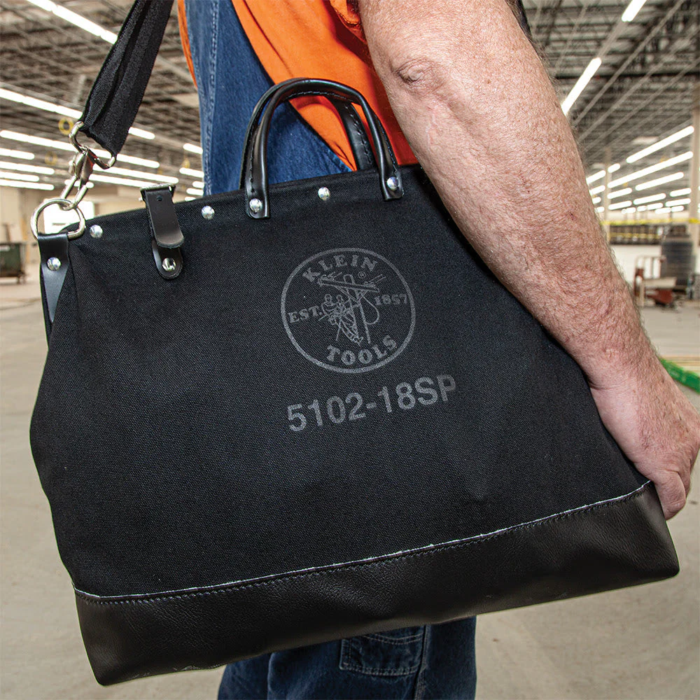 Klein 510218SPBLK Deluxe Black Canvas Tool Bag, 18" - Image 7