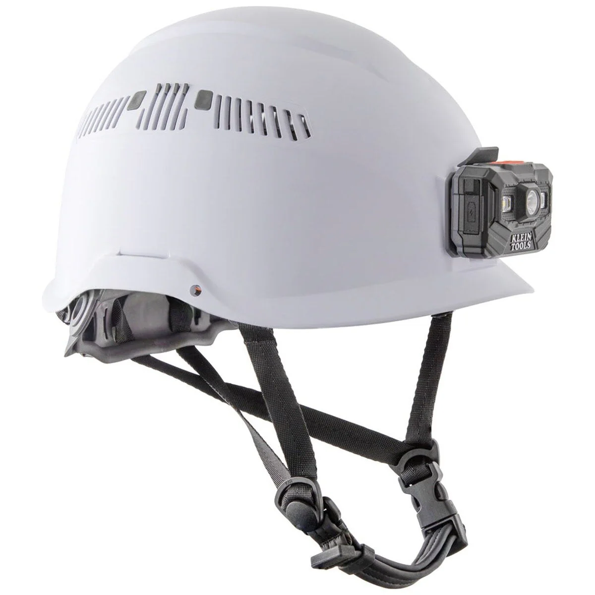 Klein 60150 Safety Helmet, Vented Class C with Rechargeable Headlamp, White (Each) - Image 4