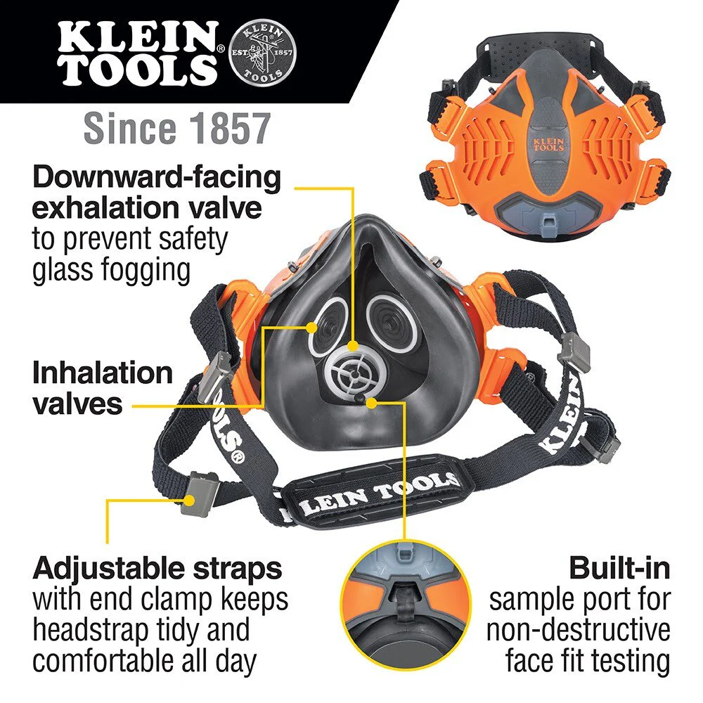 Klein 60553 P100 Half-Mask Respirator, S/M - Image 2