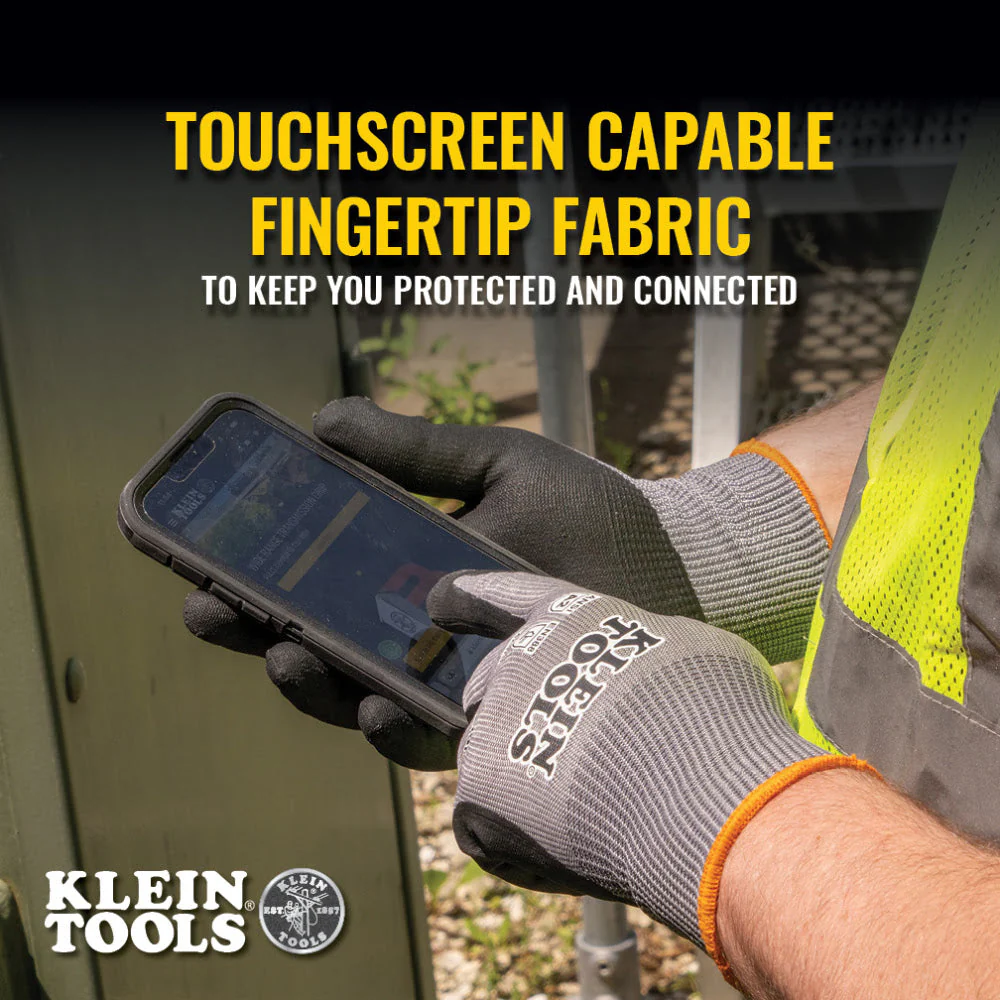 Klein 60583 Knit Dipped Gloves, Cut Level A2, Touchscreen, Small, 2-Pair - Image 4