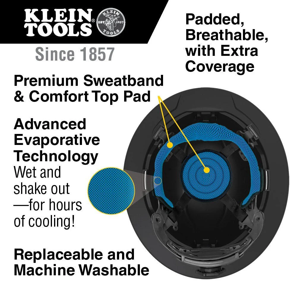Klein 60626 Hard Hat, Premium KARBN Pattern, Vented Full Brim, Class C - Image 3