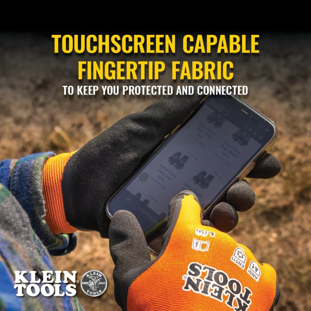 Klein 60835 Winter Knit Dipped Gloves, Cut Level A1, Touchscreen, Medium - Image 3