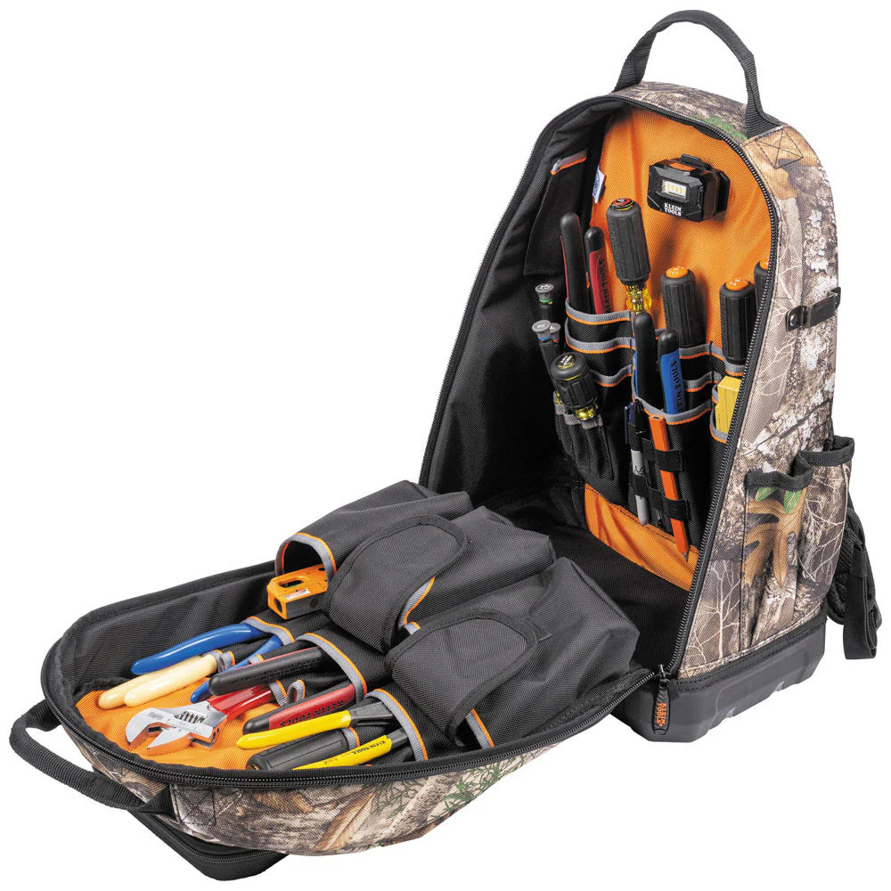 Klein 62800BPCAMO Tradesman Pro XL Tool Bag Backpack, 40 Pockets, Camo - Image 8