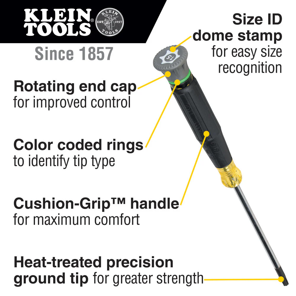 Klein 6333 T15H TORX Precision Screwdriver, 3" Shank - Image 2