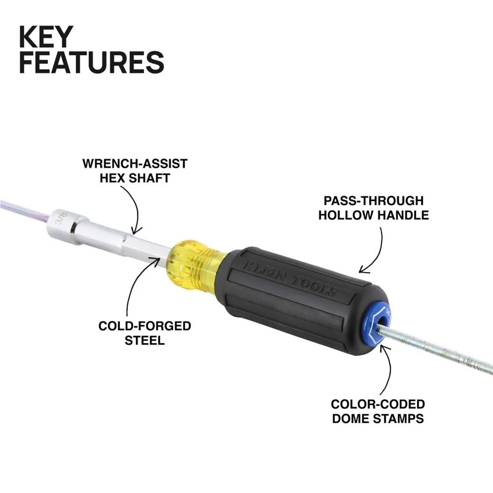 Klein 65438 Color-Coded Hollow-Shaft Heavy-Duty Nut Driver, 3/8-Inch - Image 2