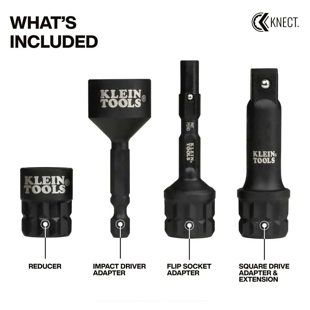 Klein 65KADPM KNECT (M) Impact Socket Adapter Set for Versatile Driving Situations - Image 2