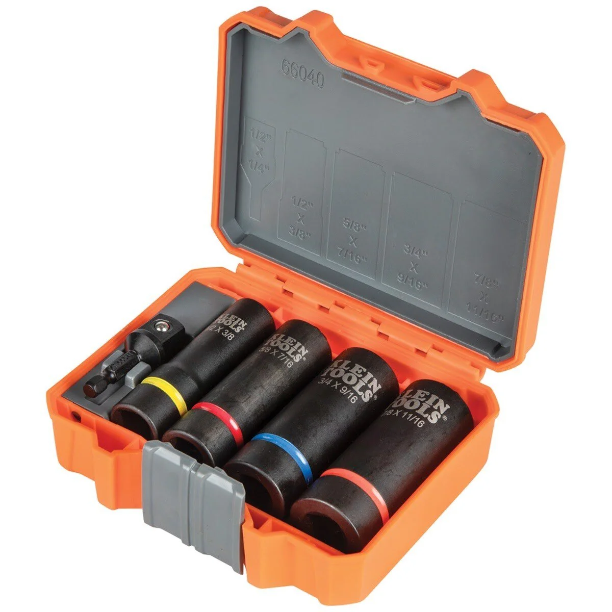 Klein 66040 2-in-1 12-Point Impact Socket Set with Adapter and Case (5 Piece) - Image 2