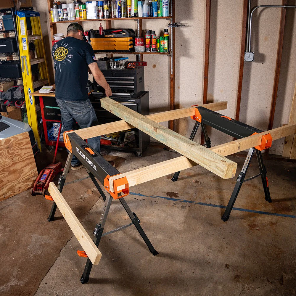Klein 66188 Adjustable-Leg Folding Saw Horse and Jobsite Table, 1-Pack - Image 8