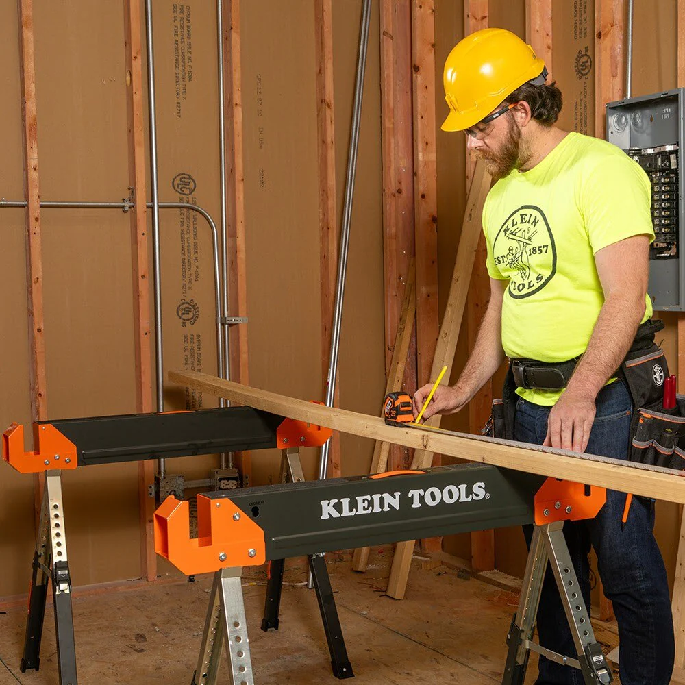 Klein 66188 Adjustable-Leg Folding Saw Horse and Jobsite Table, 1-Pack - Image 9