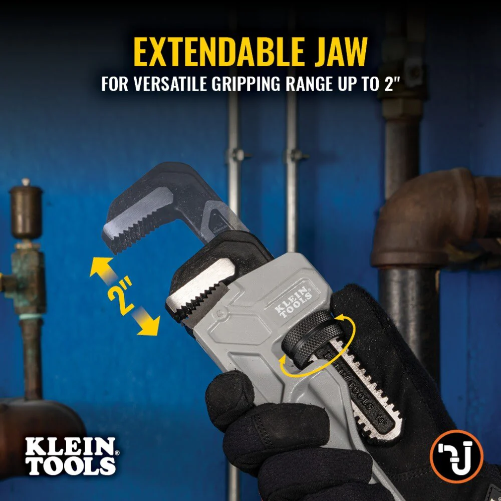 Klein 68224 Adjustable Cast Aluminum Pipe Wrench, 14" - Image 4