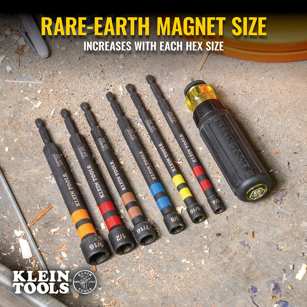 Klein 916PNDHC 9/16" Hollow Magnetic Color-Coded Power Nut Driver - Image 5
