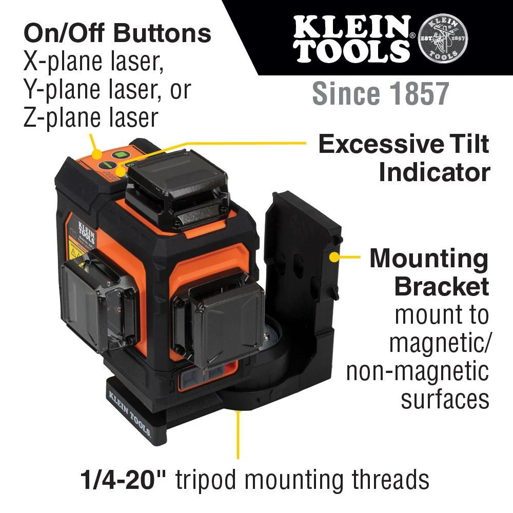 Klein 93PLL Rechargeable Self-Leveling 360 Green Planar Laser Level - Image 6