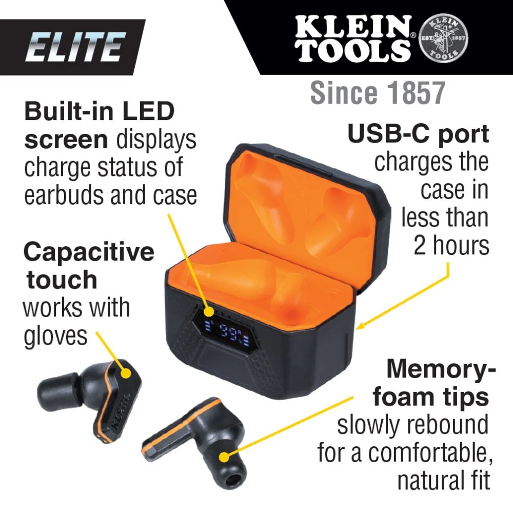 Klein AESEB2 ELITE Bluetooth Jobsite Earbuds - Image 2