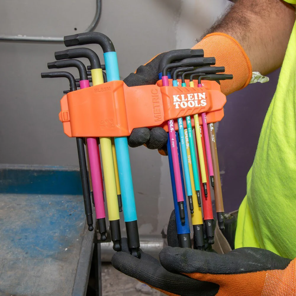 Klein BLS18 Color Coded Hex Key Set, SAE and Metric, 18-Piece - Image 4