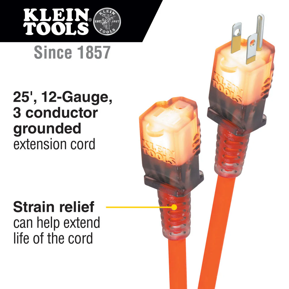 Klein EXC2515 Glow End Extension Cord, 25' - Image 2