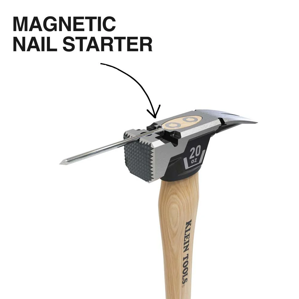 Klein H80920H Milled Face Hickory Handle Hammer, 20-Ounce - Image 4