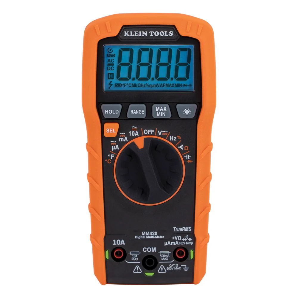 Klein MM420 Digital Multimeter, TRMS Auto-Ranging, 600V, Temp - Image 2