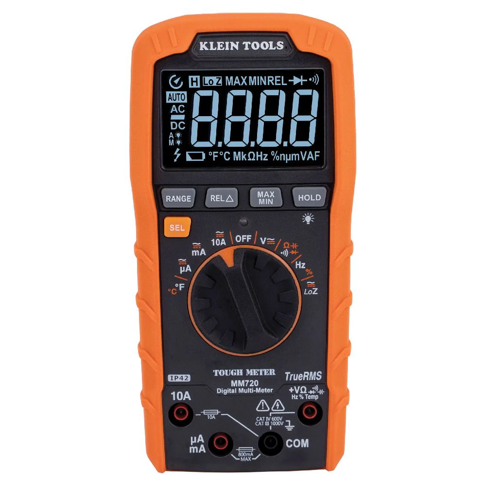 Klein MM720 Digital Multimeter, TRMS Auto-Ranging, 1000V, Temp, Low Impedance - Image 2