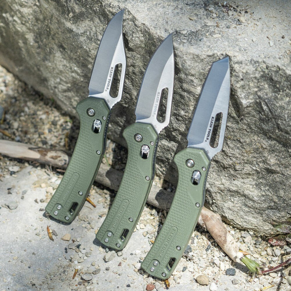 Klein OGK000GNT KTO Resurgence Knife, Drop Point Blade, Moss Green Handle - Image 7