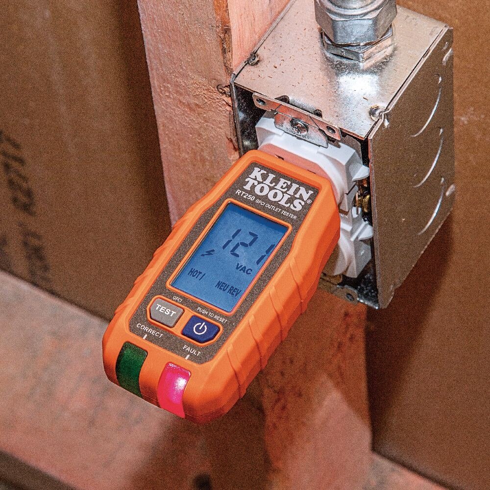 Klein RT250 GFCI Receptacle Tester with LCD - Image 7
