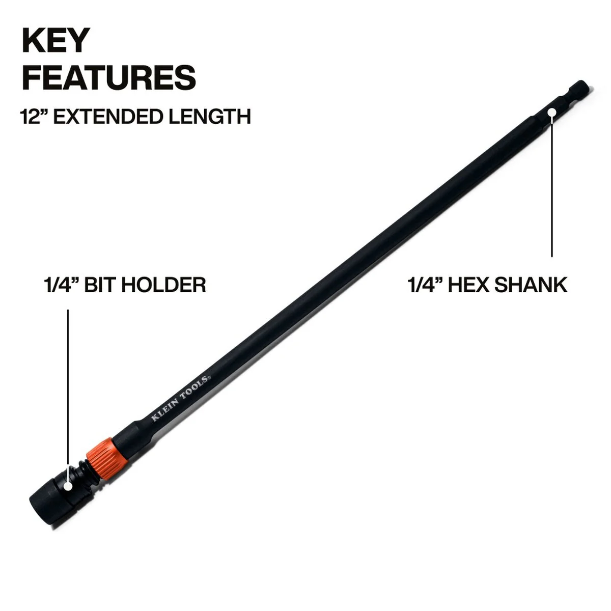 Klein Tools 31089 12-Inch Dual-Lock Impact Hex Bit Extension for Impact Drivers - Image 2