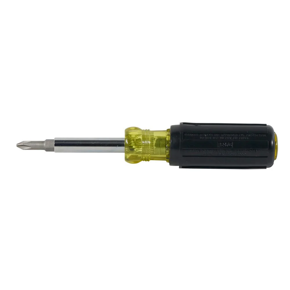 Klein Tools 32476 Multi-Bit Screwdriver / Nut Driver, 5-in-1, Phillips, Slotted Bits - Image 3