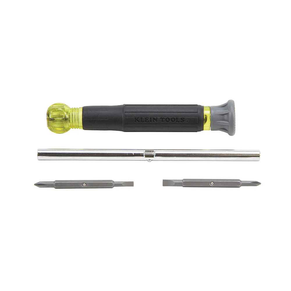 Klein Tools 32581 Multi-Bit Electronics Screwdriver, 4-in-1, Phillips, Slotted Bits - Image 3